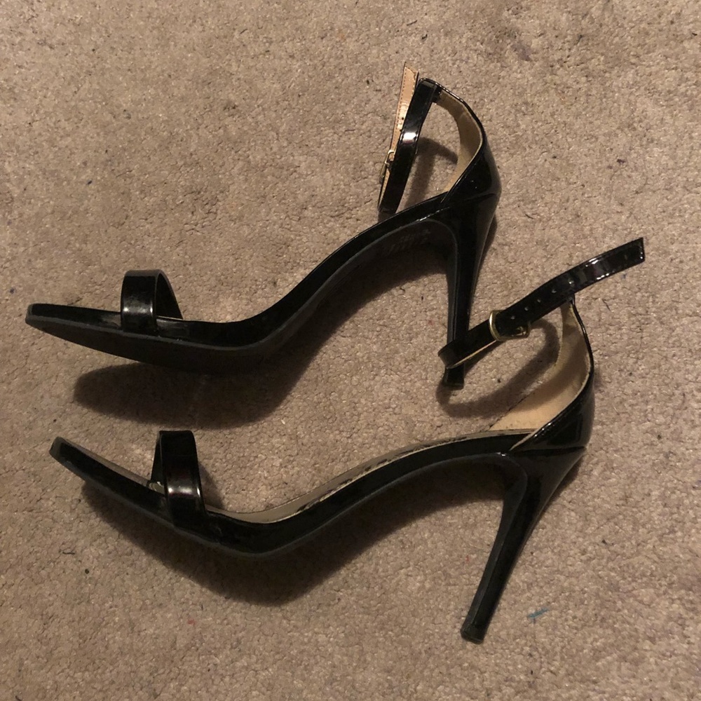 Black Patent Sandal Heels